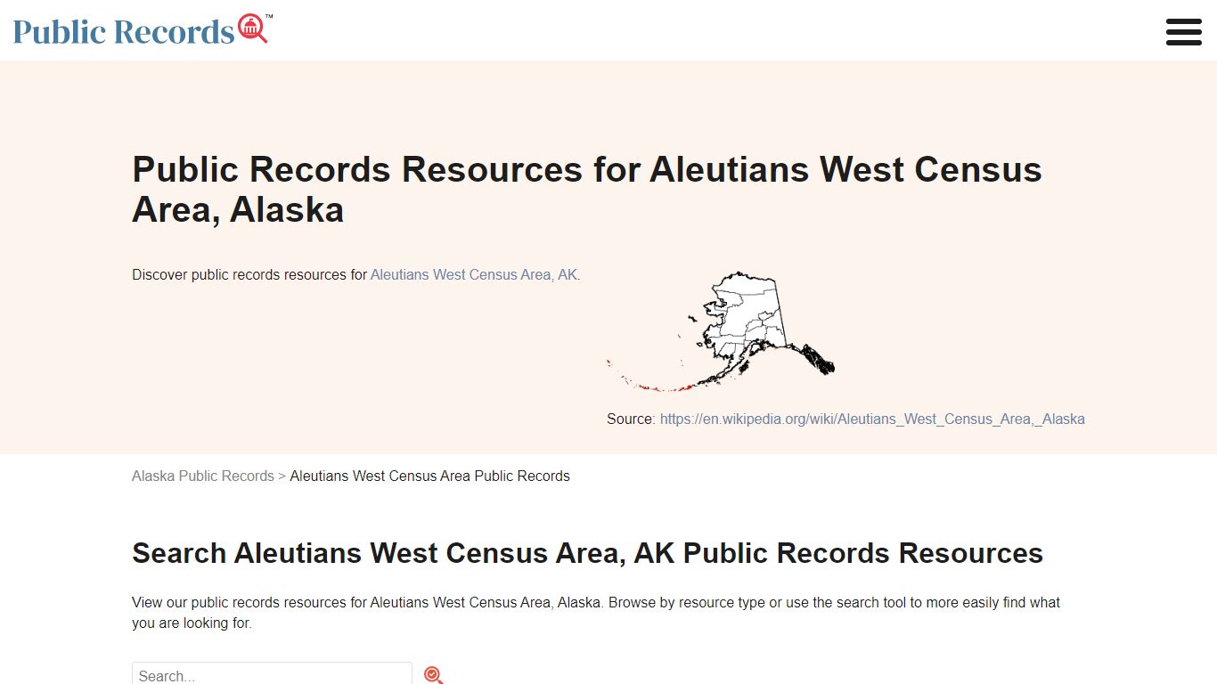 Aleutians West Census Area Public Records Search