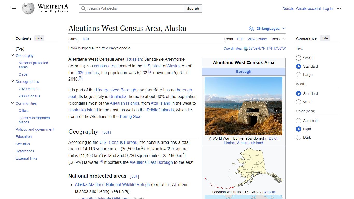 Aleutians West Census Area, Alaska - Wikipedia